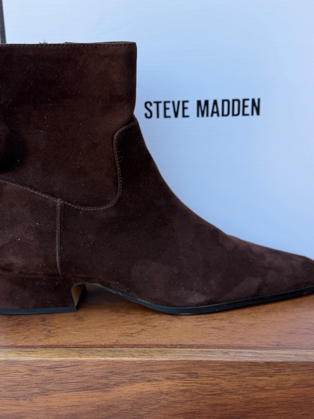 Steve Madden Dark Brown Suede Ankle Booties